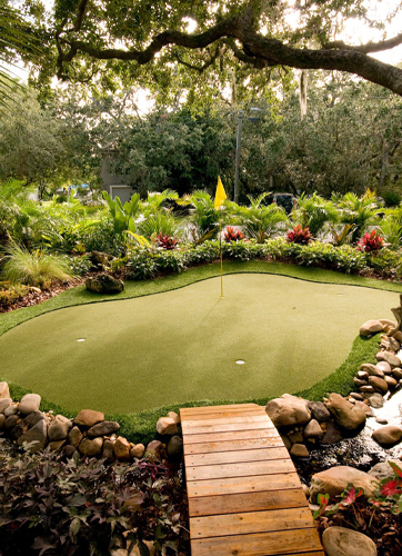 Putting Green in Tropical Setting