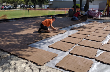 Gaga Ball Pit floor Installation with ultra base panels