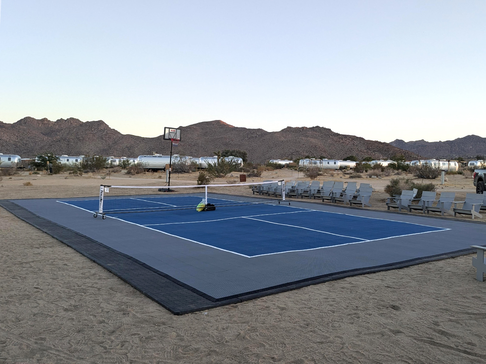 Gray and Blue VersaCourt Pickleball Court with Ultra Base Base