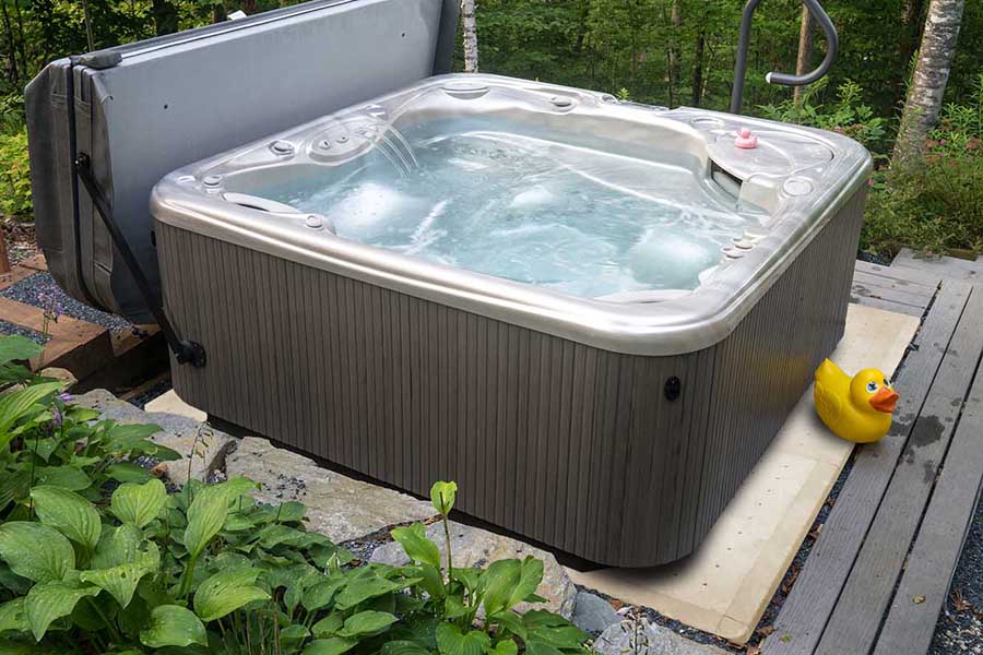 Hot Tub on Ultra Base Hot Tub Pad