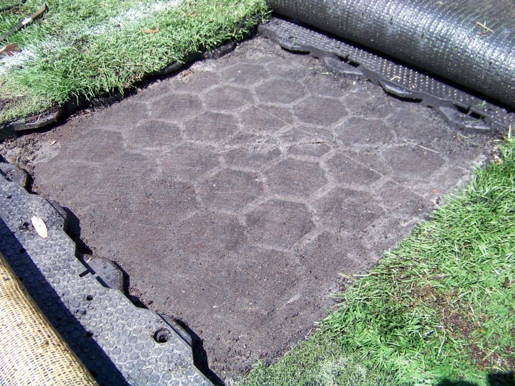 a close up of the ground after base panel is removed