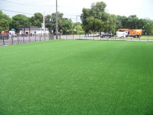 newly installed artificial turf