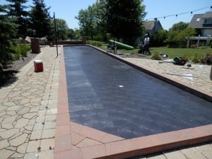 ultrabasesystems panels laid out for putting green installation