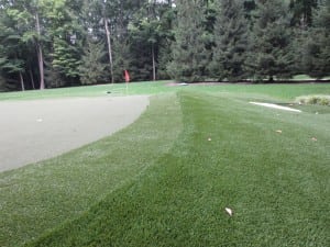 complete artificial golf turf and fringe installation