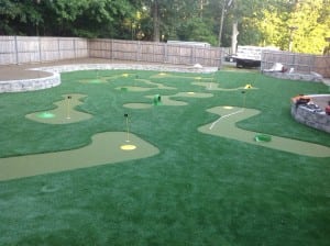 completed nine hole artificial turf mini gold course in Long Island
