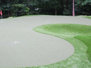 backyard putting green with artificial golf turf and fringe