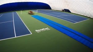 finished hard court tennis court installation