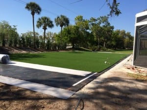artificial turf rolled out on ultrabasesystems panels