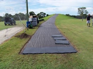 base panels beginning to be laid out for tee line install