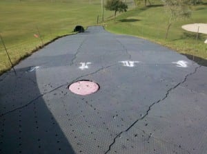 base panel system connects at top of tee line hill