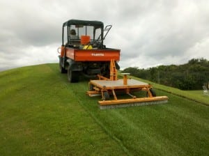 turf sweep pulled by kubota tractor