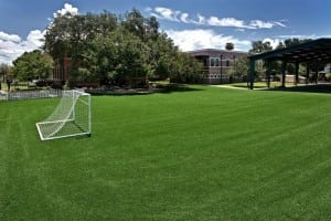 large artificial turf soccer field