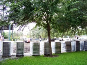 ultrabasesystems pallets of panels arrive at tampa field installation
