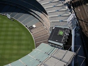 rooftop putting green installation in australian stadium
