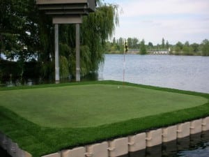 putting green installation over water