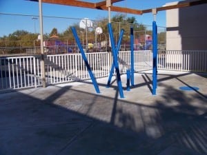 fenced playground area