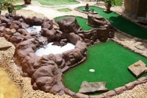 putting course with water feature