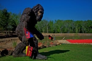sasquatch statue on snag golf course installation