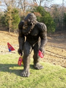 large sasquatch statue at snag golf course