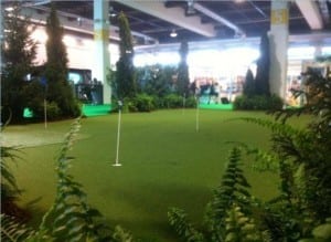 indoor putting green with landscape