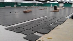 large sub base system for indoor turf installation
