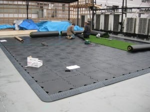 base panel system for large square putting green