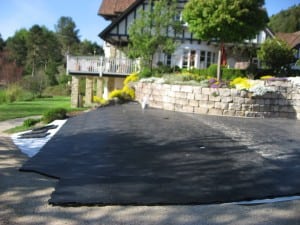 ultrabasesystems panels laid out for artificial lawn turf installation