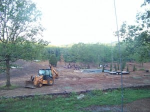 construction site for artificial turf putting green