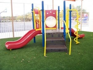 completed playground artificial turf installation