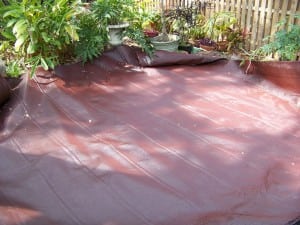 geotextile fabric for base panel installation for backyard pavers