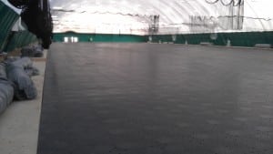 ultrabasesystems panels for indoor soccer field turf installation