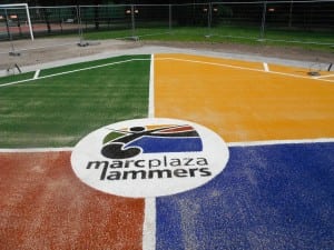 colored artificial turf for sports field installation