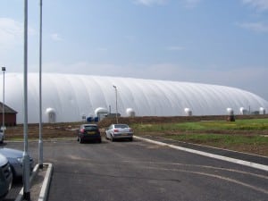 exterior view of sports dome