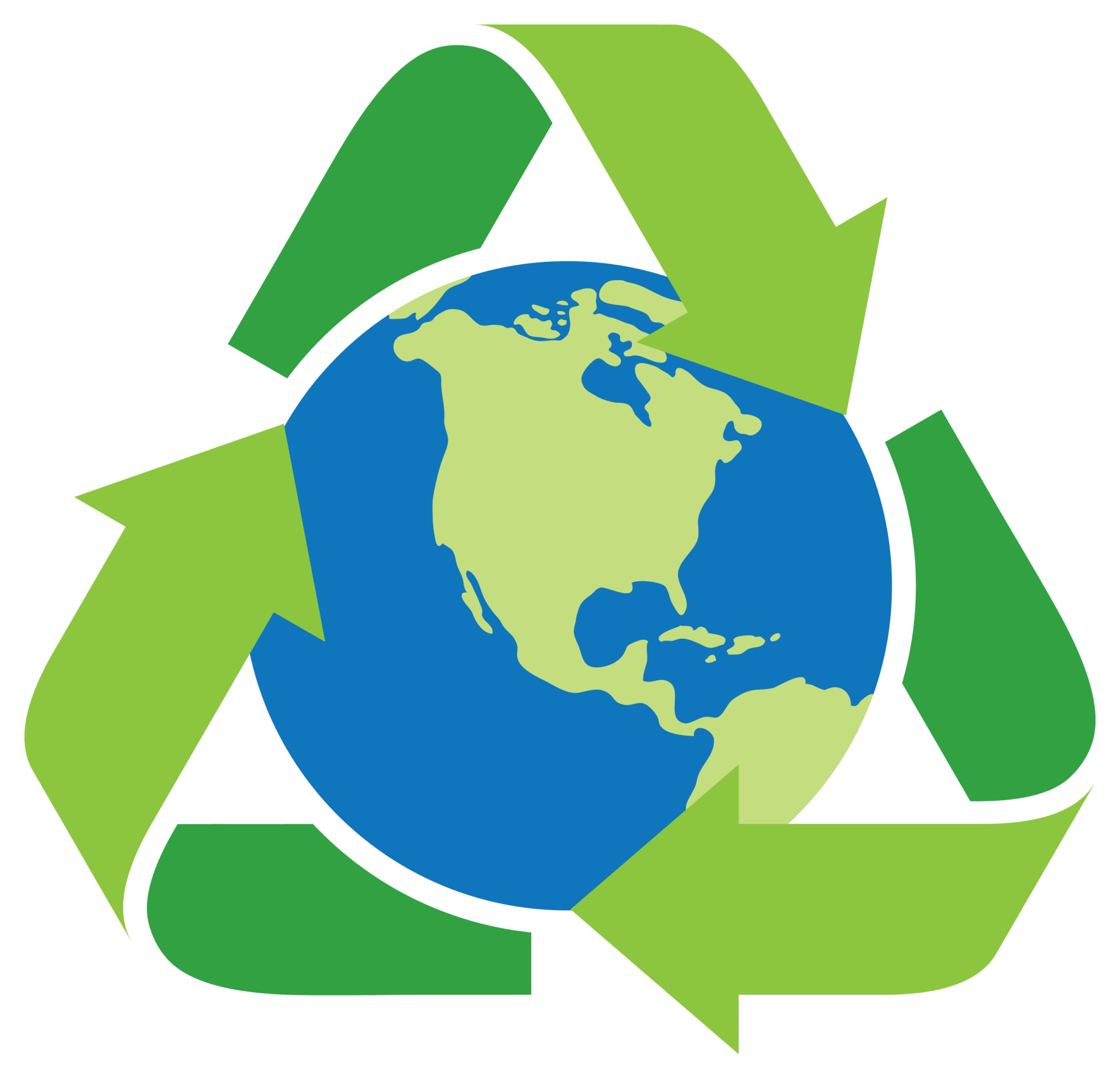 illustrated recycling logo around the earth