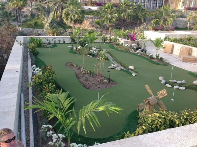 completed rooftop putting green installation