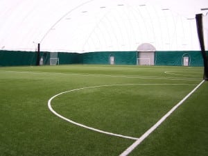 indoor soccer field turf in sports dome