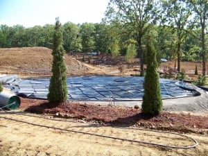 ultrabasesystems panels laid out for circular putting green installation