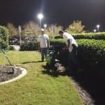 men removing real grass for artificial lawn turf installation