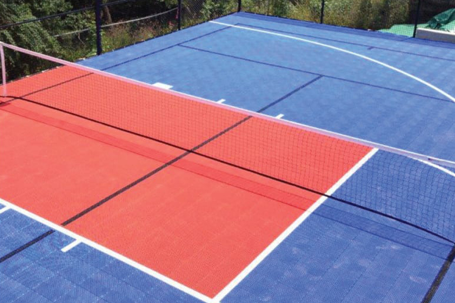 Backyard multi-sport game court with Permeable Ultra Base panels